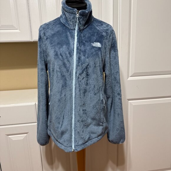 THE NORTH FACE Jacket Womens Large Osito Hiking Long Sleeve Full Zip Blue Fleece - Picture 1 of 11